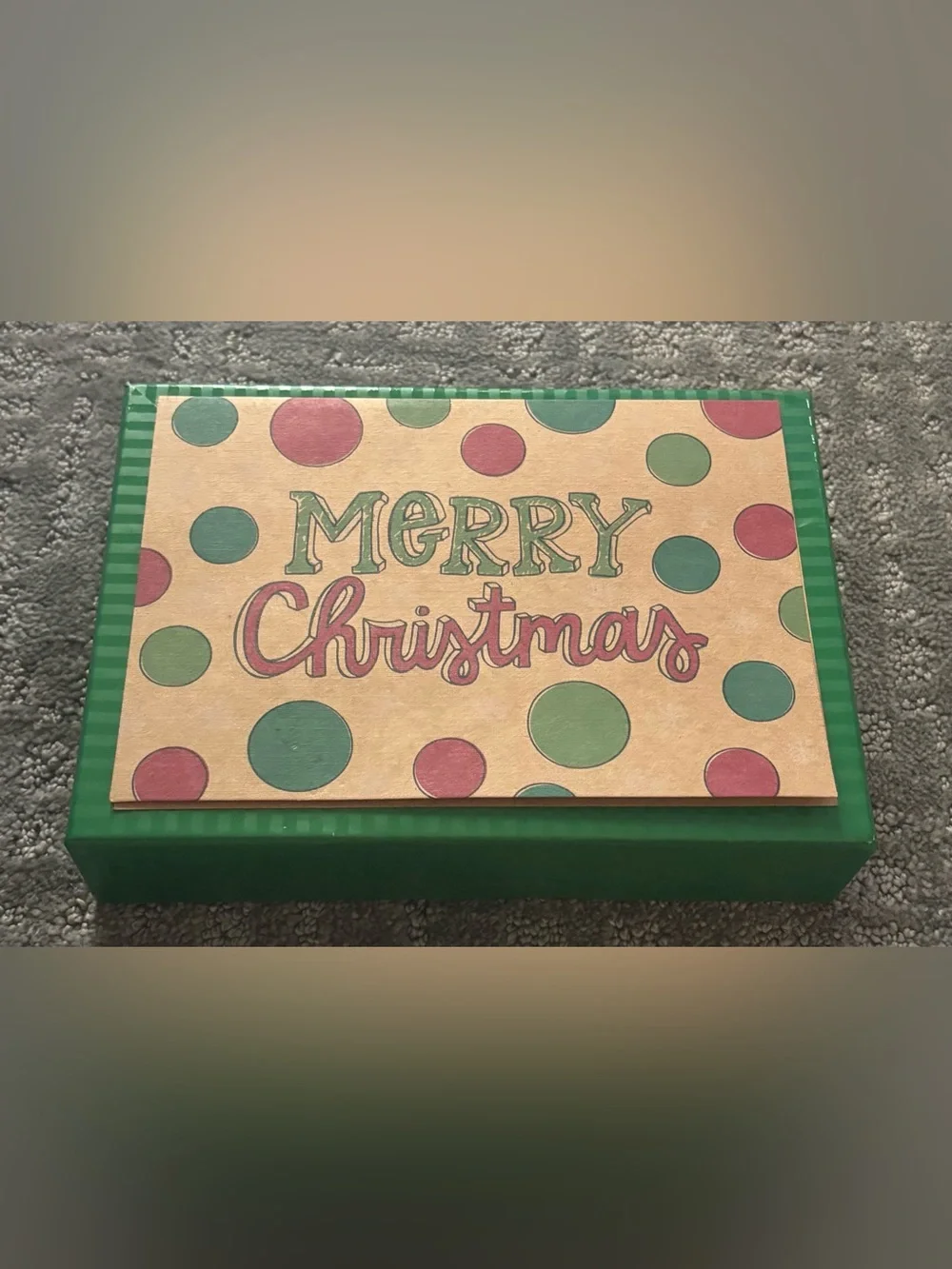 Merry Christmas Gift Box - Green and Red Holiday Cards